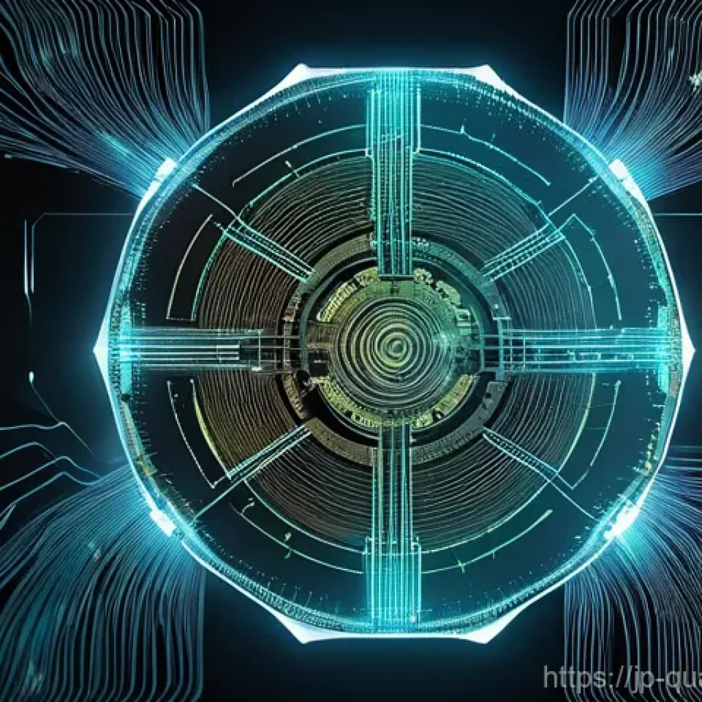 양자컴퓨터의 사회적 문제 - **Prompt:** A highly conceptual digital artwork depicting a translucent, intricately woven cybersecu...