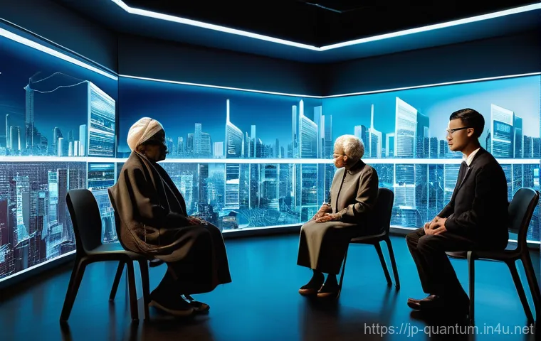 양자컴퓨터의 사회적 문제 - **Prompt:** A highly conceptual digital artwork depicting a translucent, intricately woven cybersecu...