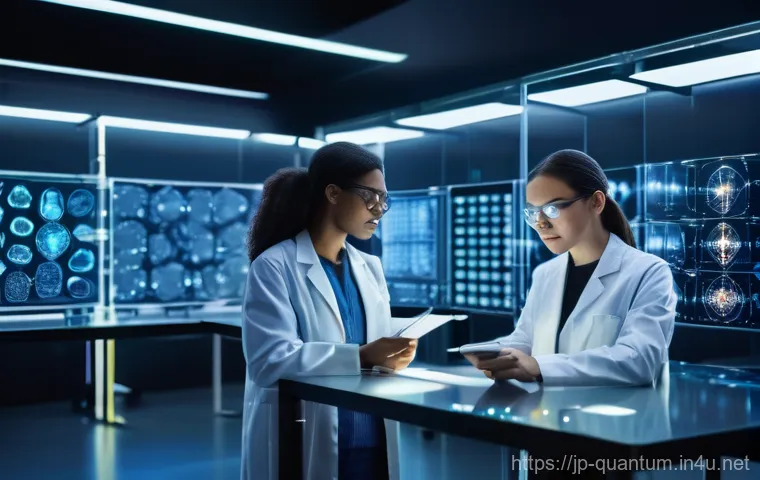 양자컴퓨터와 5G - Image Prompt 1: The Quantum Leap in Medical Research**