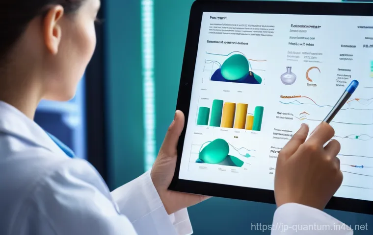 양자화학의 모형 및 시뮬레이션 - **Prompt 2: "Designing Tomorrow's Materials"**
    A vibrant, high-tech material science laboratory....