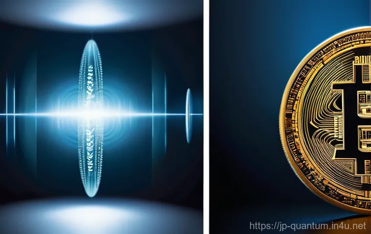 양자측정 - **Quantum Superposition: The Magical Coin**
    "A visually stunning and surreal depiction of a coin...